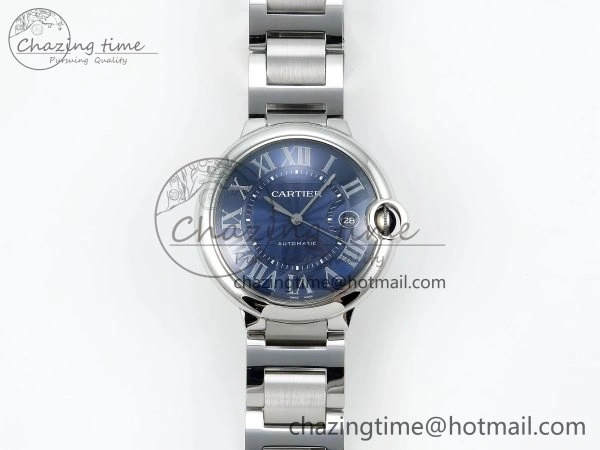 Ballon Bleu 42mm SS CHF 1:1 Best Edition Blue Texture Dial on SS Bracelet A2824