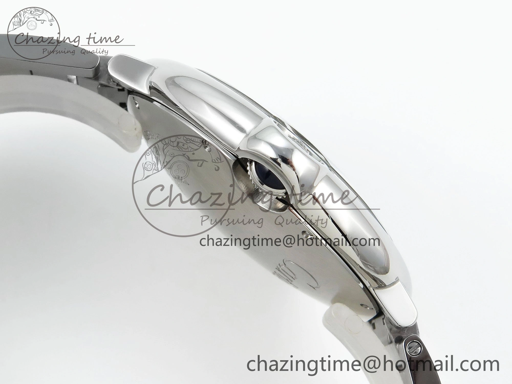 Ballon Bleu 42mm SS CHF 1:1 Best Edition Grey Texture Dial on SS Bracelet A2824
