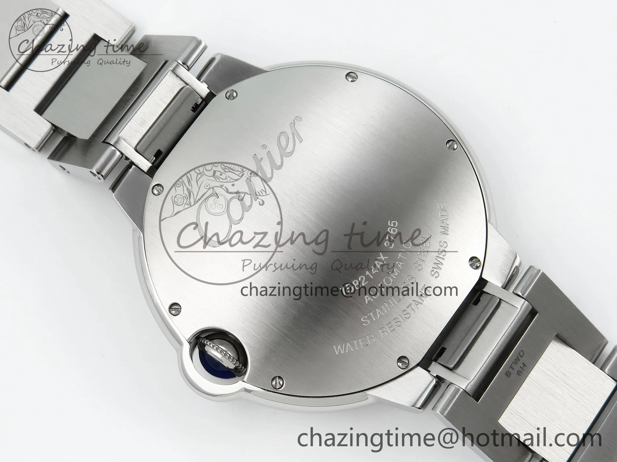 Ballon Bleu 42mm SS CHF 1:1 Best Edition Grey Texture Dial on SS Bracelet A2824