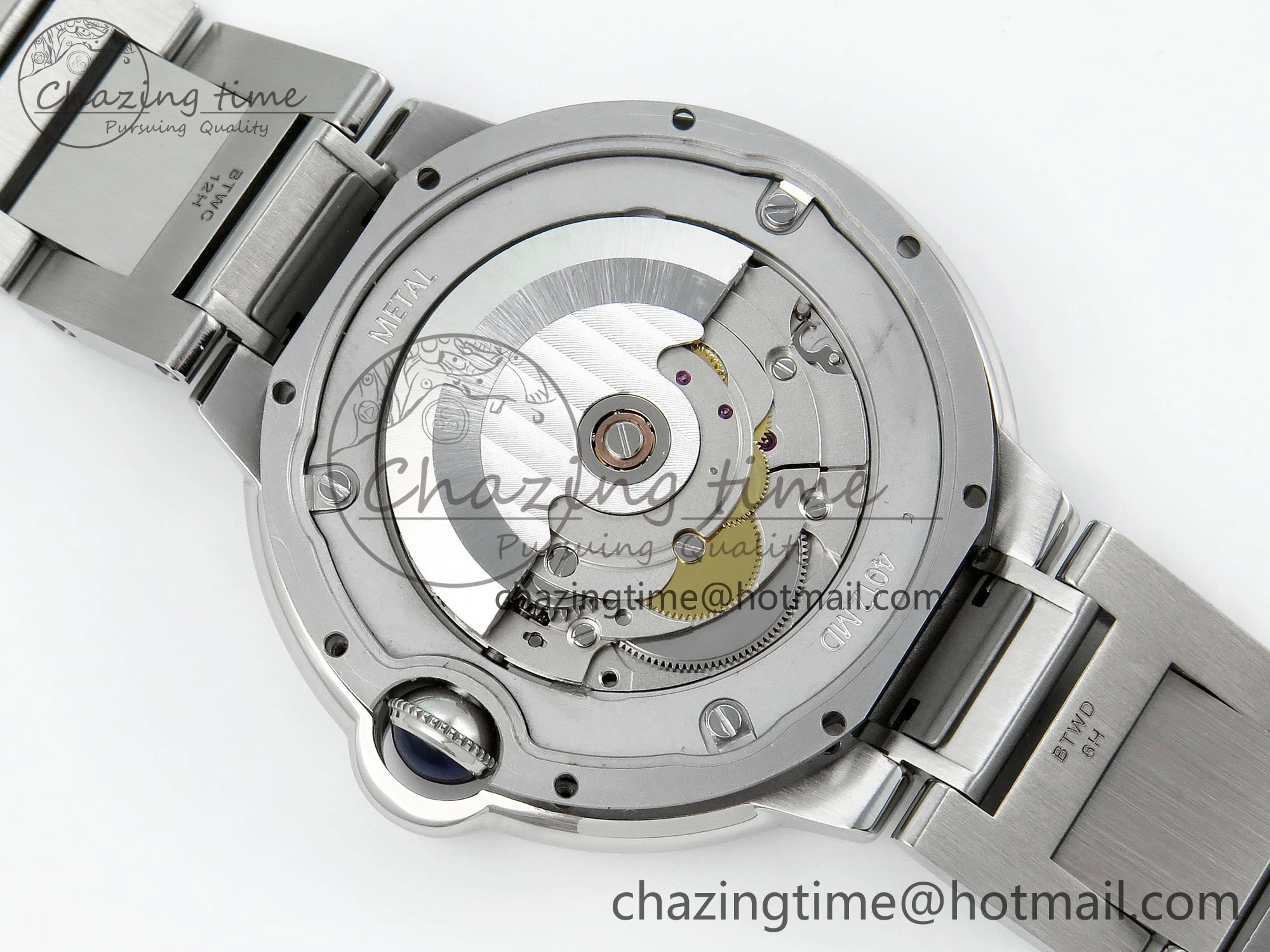 Ballon Bleu 42mm SS CHF 1:1 Best Edition Grey Texture Dial on SS Bracelet A2824