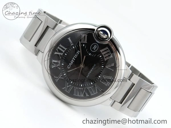Ballon Bleu 42mm SS CHF 1:1 Best Edition Grey Texture Dial on SS Bracelet A2824