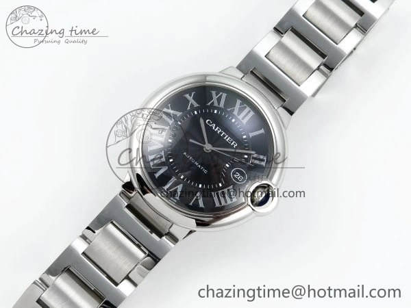 Ballon Bleu 42mm SS CHF 1:1 Best Edition Grey Texture Dial on SS Bracelet A2824