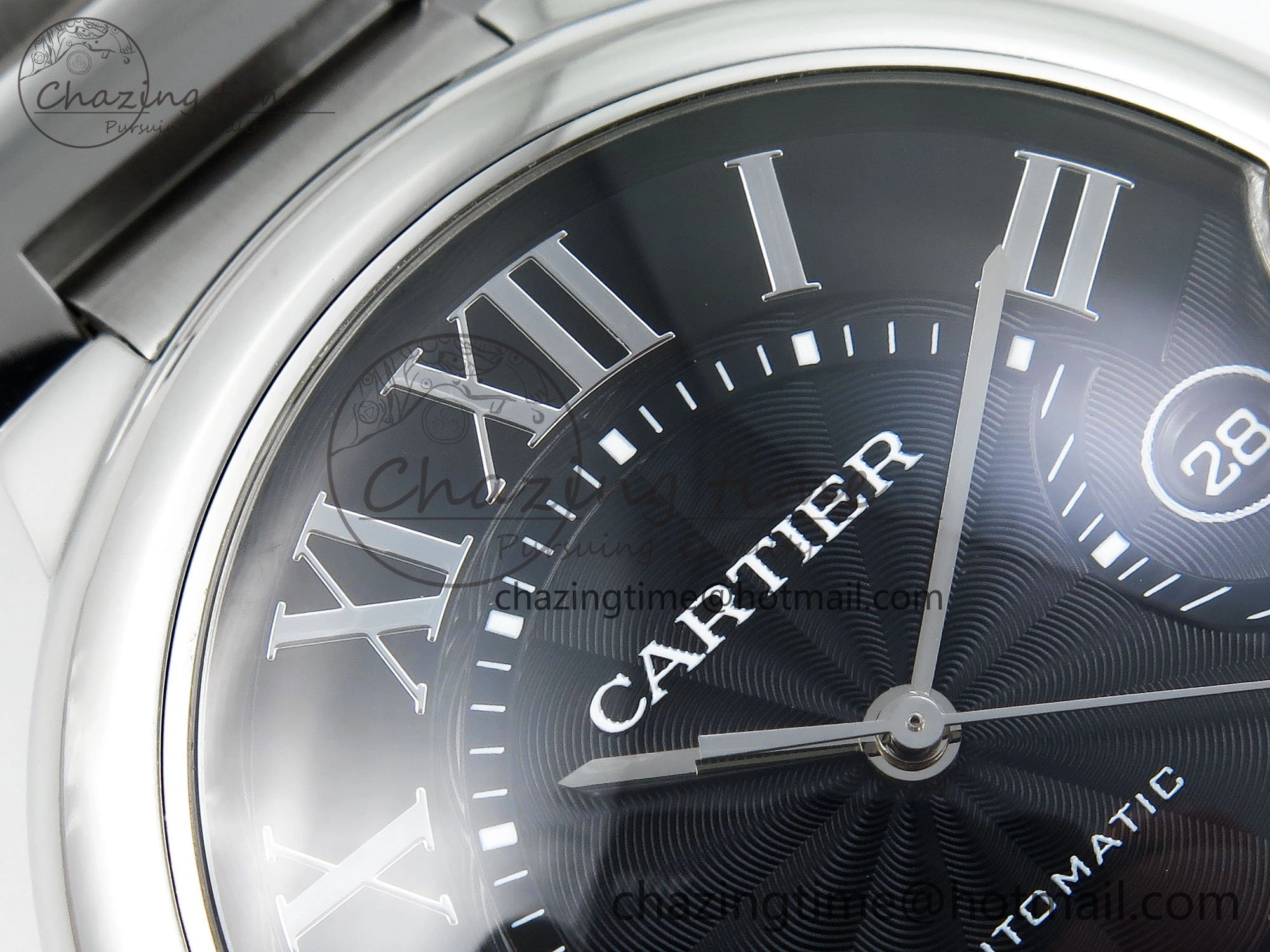 Ballon Bleu 42mm SS CHF 1:1 Best Edition Grey Texture Dial on SS Bracelet A2824