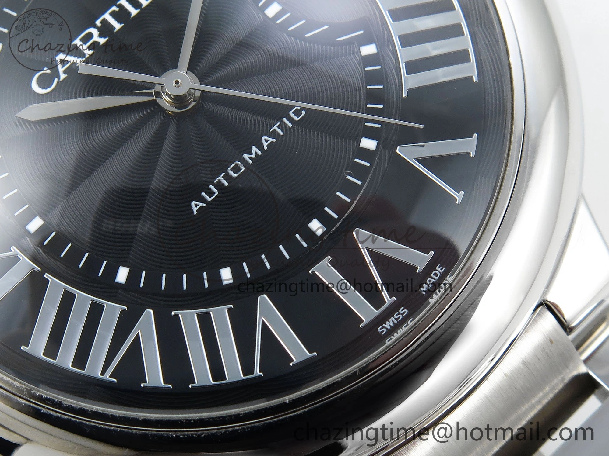 Ballon Bleu 42mm SS CHF 1:1 Best Edition Grey Texture Dial on SS Bracelet A2824