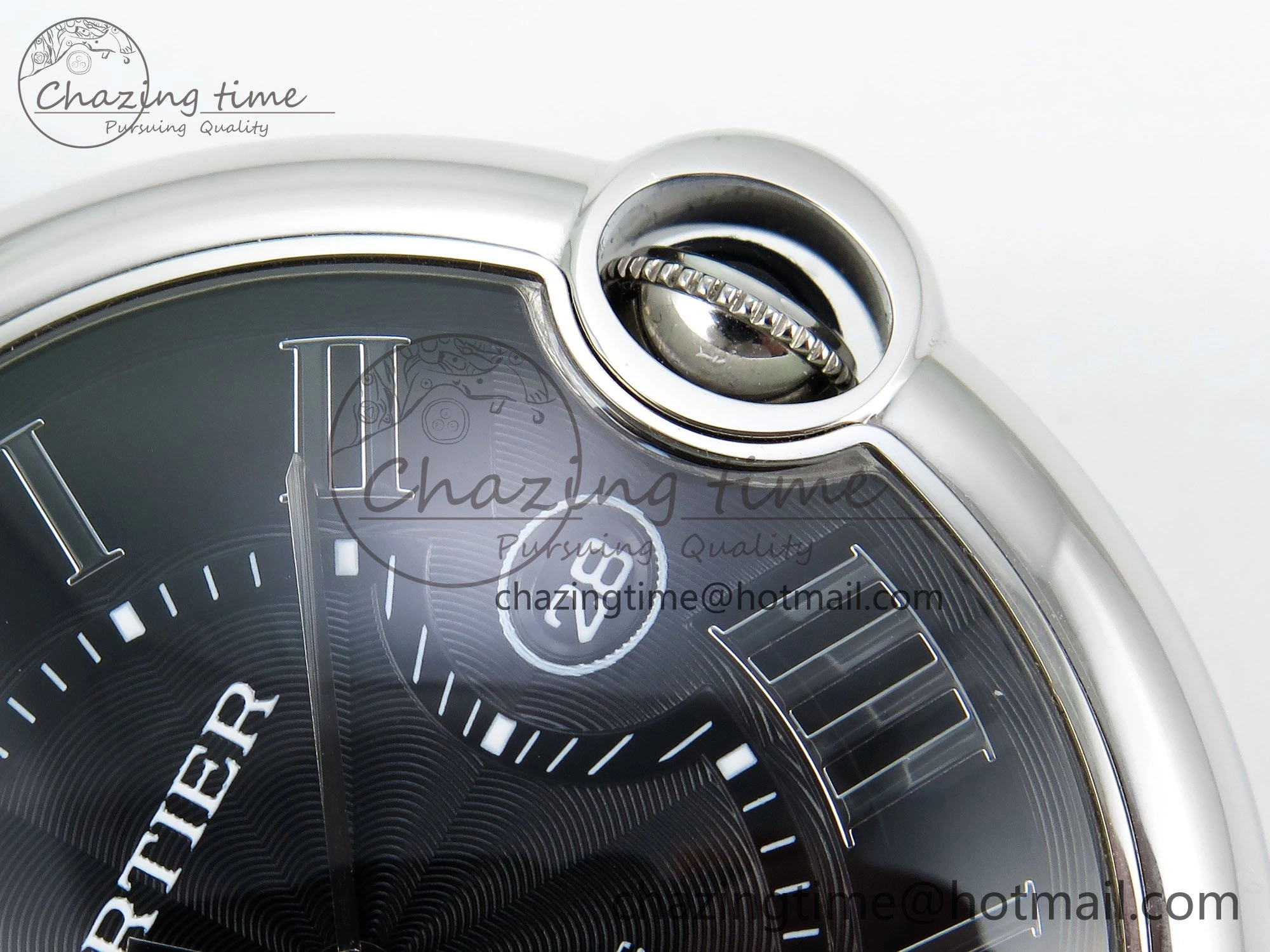 Ballon Bleu 42mm SS CHF 1:1 Best Edition Grey Texture Dial on SS Bracelet A2824