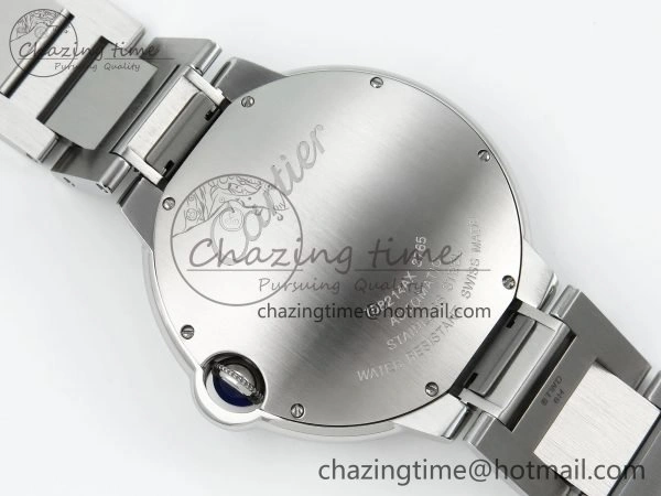 Ballon Bleu 42mm SS CHF 1:1 Best Edition White Texture Dial on SS Bracelet A2824