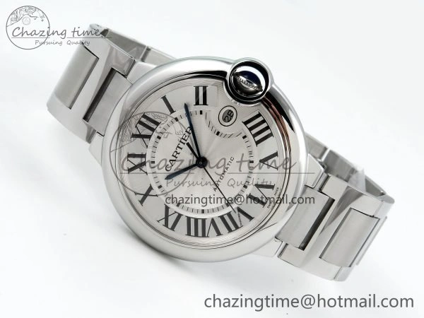 Ballon Bleu 42mm SS CHF 1:1 Best Edition White Texture Dial on SS Bracelet A2824
