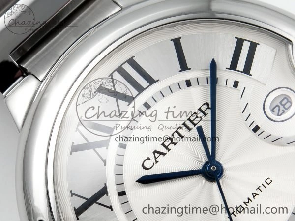 Ballon Bleu 42mm SS CHF 1:1 Best Edition White Texture Dial on SS Bracelet A2824