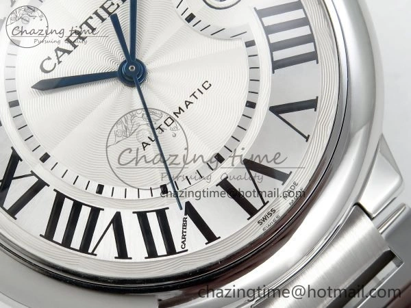Ballon Bleu 42mm SS CHF 1:1 Best Edition White Texture Dial on SS Bracelet A2824