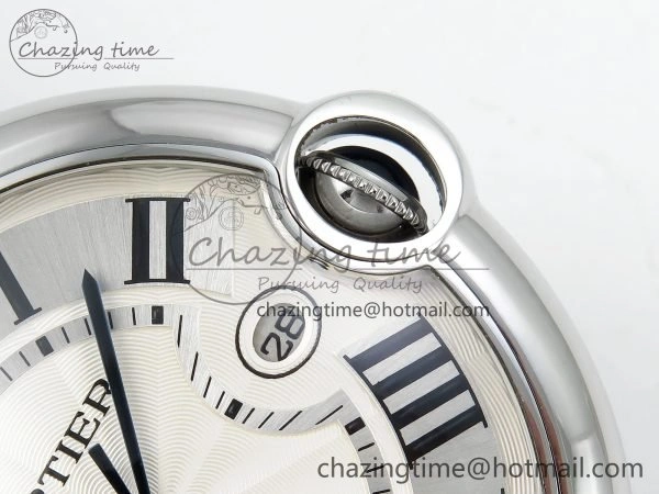 Ballon Bleu 42mm SS CHF 1:1 Best Edition White Texture Dial on SS Bracelet A2824