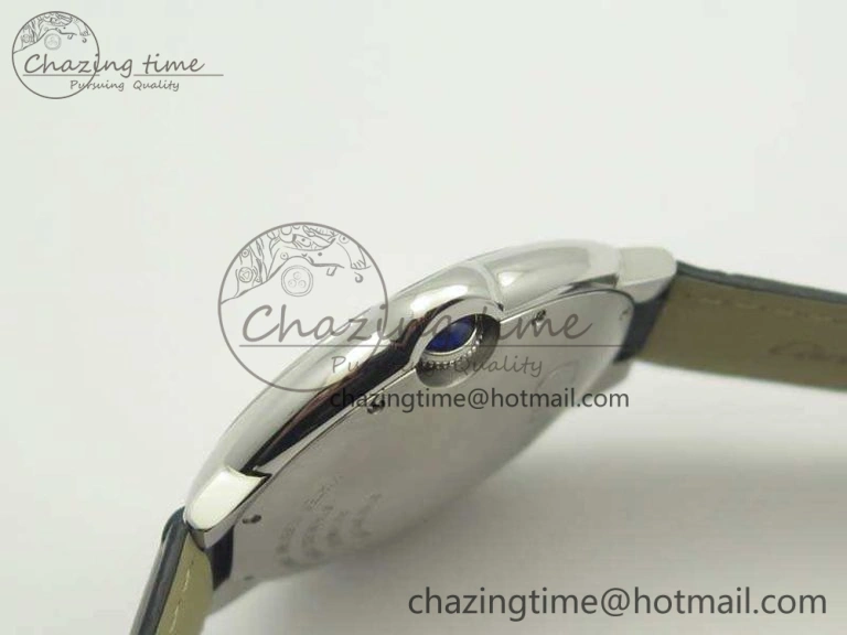 Ballon Bleu 42mm SS JF 1:1 Best Edition White Dial On Leather Strap Miyota9015