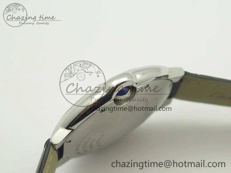Ballon Bleu 42mm SS JF 1:1 Best Edition White Dial On Leather Strap Miyota9015