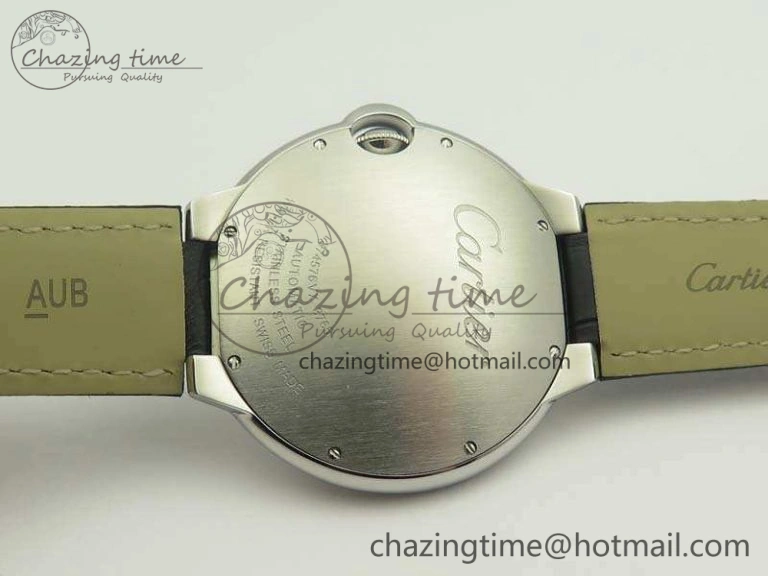 Ballon Bleu 42mm SS JF 1:1 Best Edition White Dial On Leather Strap Miyota9015