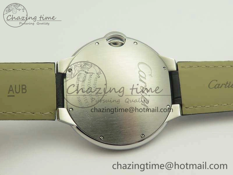 Ballon Bleu 42mm SS JF 1:1 Best Edition White Dial On Leather Strap Miyota9015