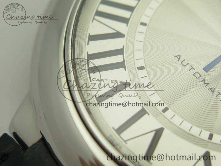 Ballon Bleu 42mm SS JF 1:1 Best Edition White Dial On Leather Strap Miyota9015