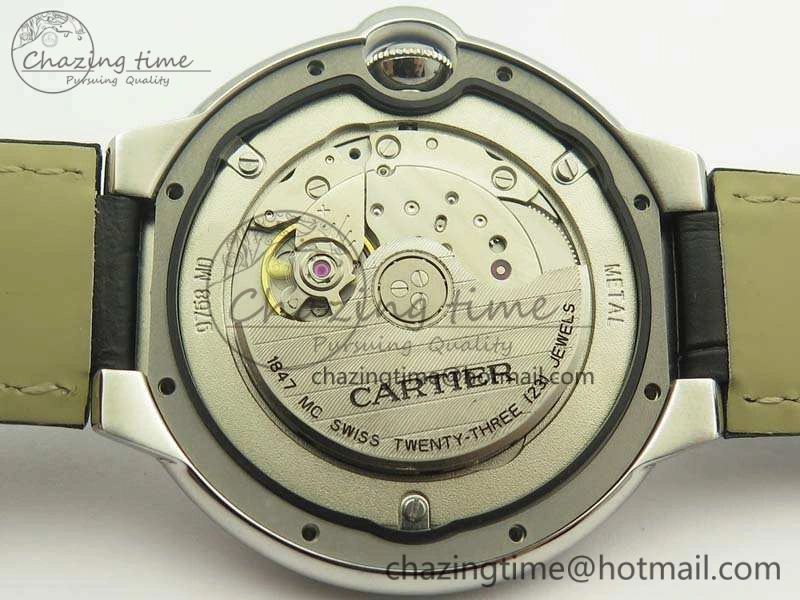 Ballon Bleu 42mm SS JF 1:1 Best Edition White Dial On Leather Strap Miyota9015