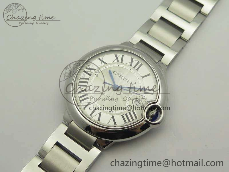 Ballon Bleu 42mm SS JF 1:1 Best Edition White Dial On SS Bracelet Miyota9015
