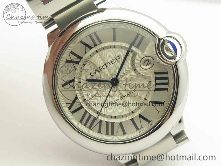 Ballon Bleu 42mm SS JF 1:1 Best Edition White Dial On SS Bracelet Miyota9015
