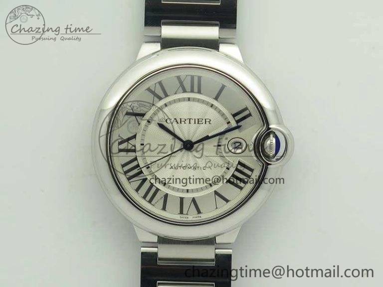 Ballon Bleu 42mm SS JF 1:1 Best Edition White Dial On SS Bracelet Miyota9015
