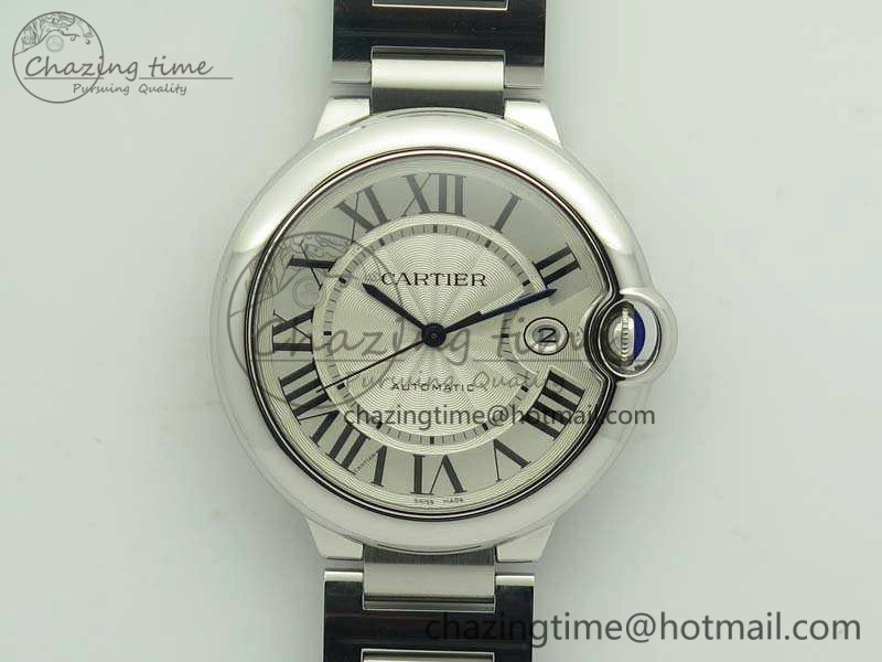 Ballon Bleu 42mm SS JF 1:1 Best Edition White Dial On SS Bracelet Miyota9015