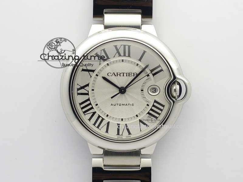 Ballon Bleu 42mm SS V4 V6F 1:1 Best Edition White Textured Dial On SS Bracelet A2824