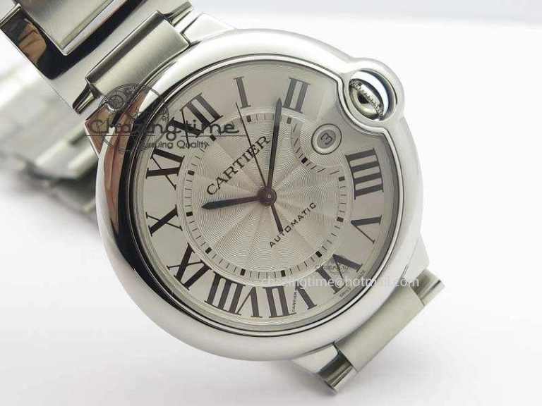 Ballon Bleu 42mm SS V4 V6F 1:1 Best Edition White Textured Dial On SS Bracelet A2824