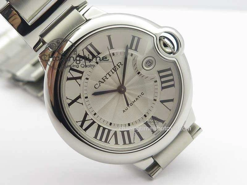 Ballon Bleu 42mm SS V4 V6F 1:1 Best Edition White Textured Dial On SS Bracelet A2824