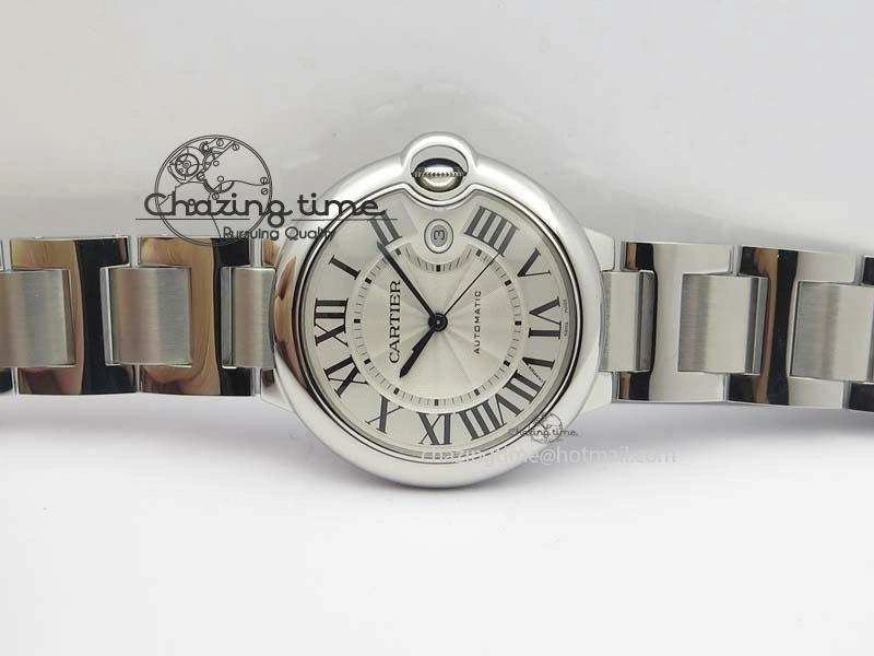 Ballon Bleu 42mm SS V4 V6F 1:1 Best Edition White Textured Dial On SS Bracelet A2824