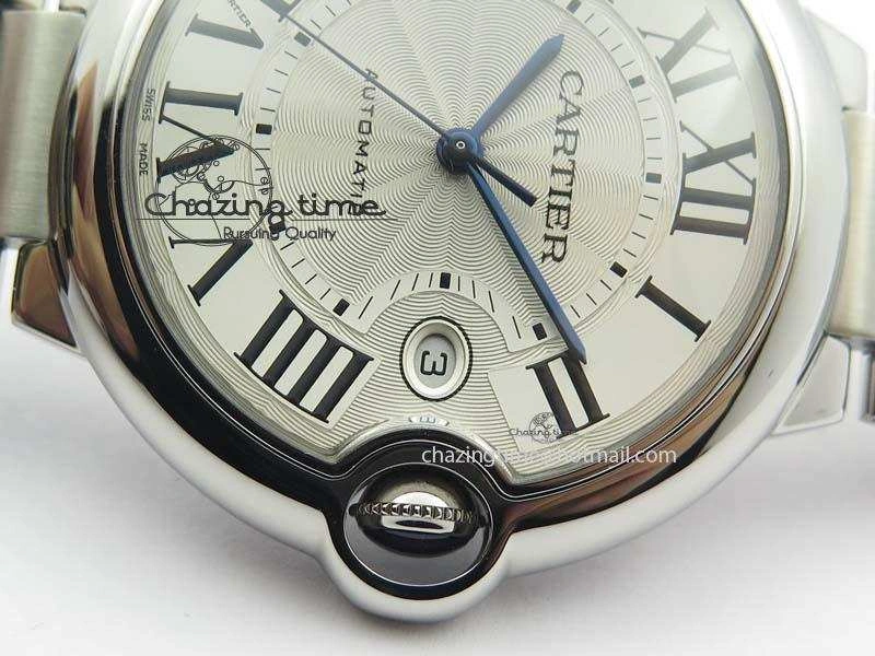 Ballon Bleu 42mm SS V4 V6F 1:1 Best Edition White Textured Dial On SS Bracelet A2824