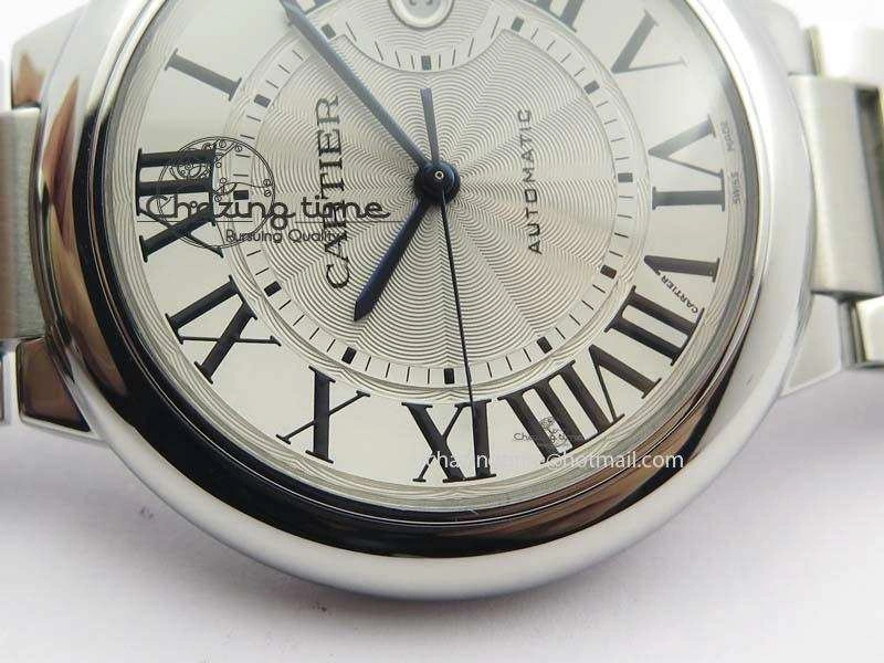 Ballon Bleu 42mm SS V4 V6F 1:1 Best Edition White Textured Dial On SS Bracelet A2824