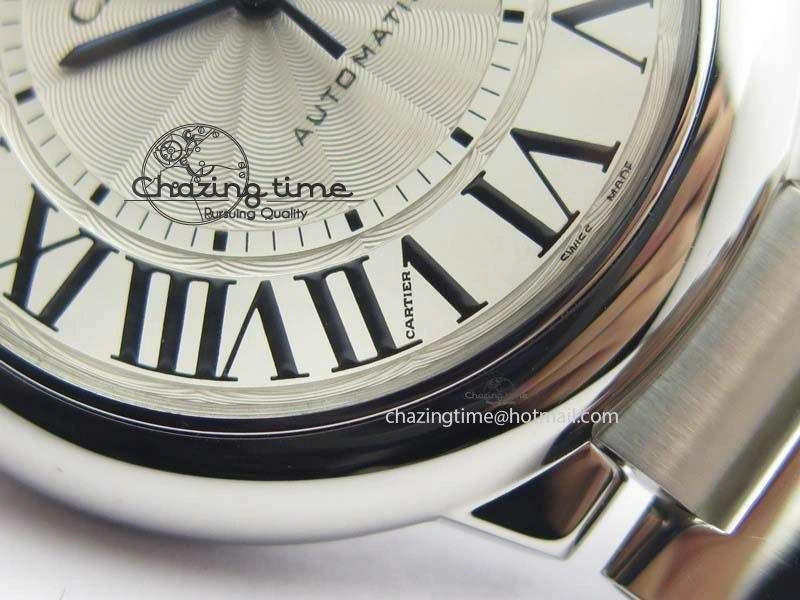 Ballon Bleu 42mm SS V4 V6F 1:1 Best Edition White Textured Dial On SS Bracelet A2824