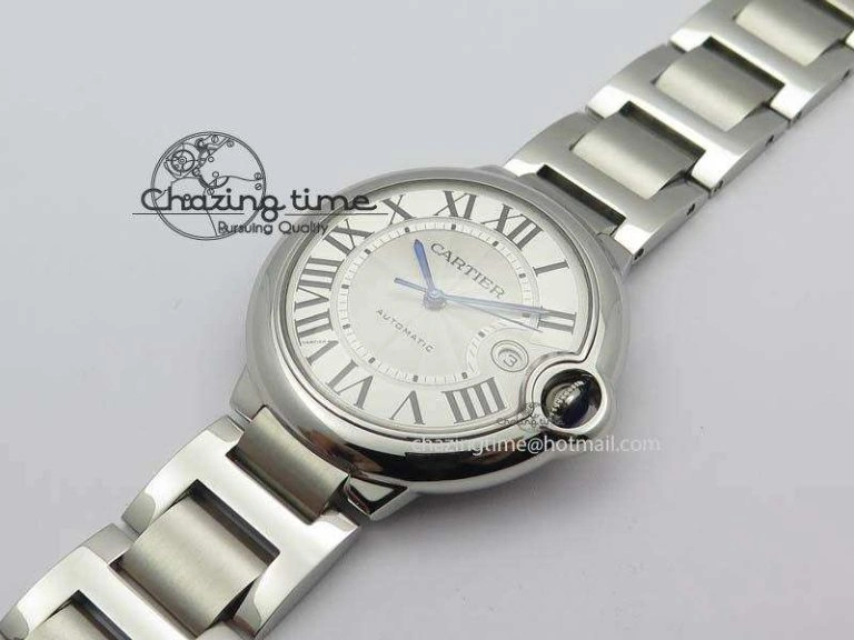 Ballon Bleu 42mm SS V4 V6F 1:1 Best Edition White Textured Dial On SS Bracelet A2824