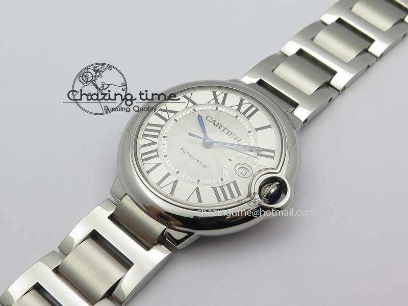 Ballon Bleu 42mm SS V4 V6F 1:1 Best Edition White Textured Dial On SS Bracelet A2824