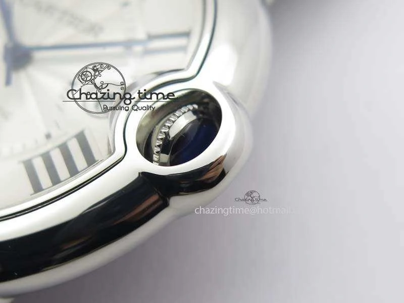 Ballon Bleu 42mm SS V4 V6F 1:1 Best Edition White Textured Dial On SS Bracelet A2824