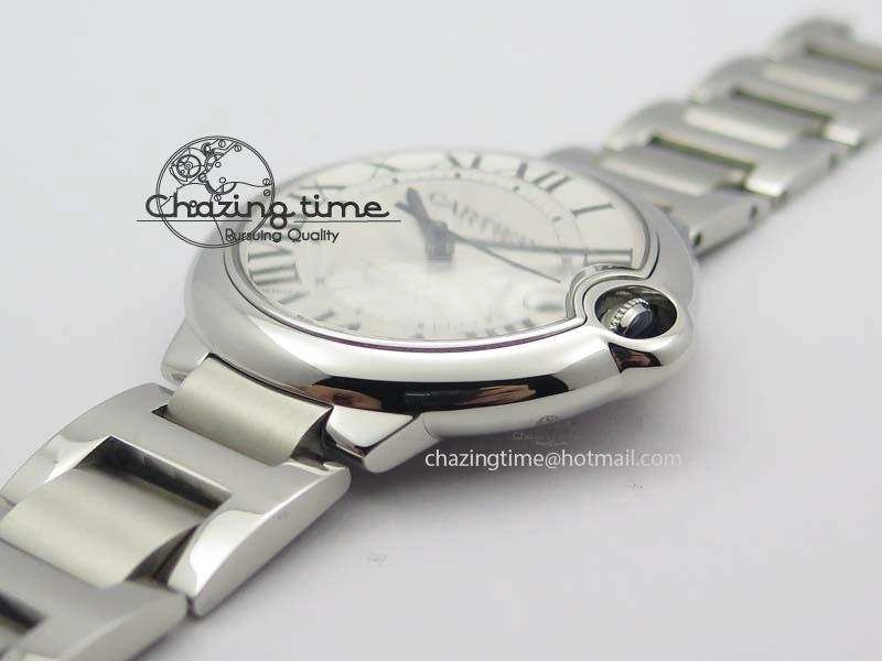 Ballon Bleu 42mm SS V4 V6F 1:1 Best Edition White Textured Dial On SS Bracelet A2824