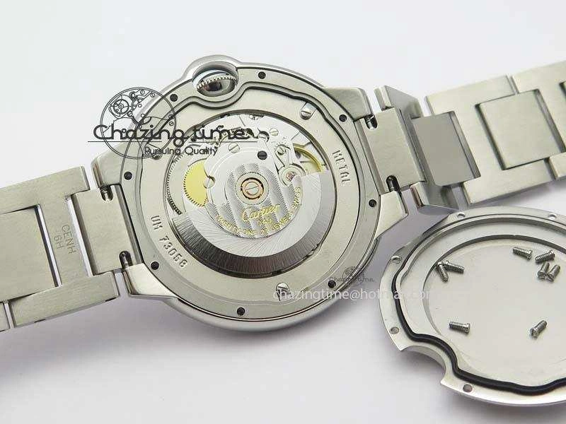 Ballon Bleu 42mm SS V4 V6F 1:1 Best Edition White Textured Dial On SS Bracelet A2824