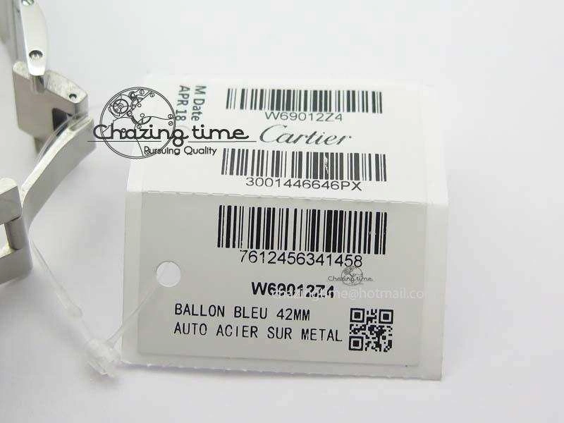Ballon Bleu 42mm SS V4 V6F 1:1 Best Edition White Textured Dial On SS Bracelet A2824