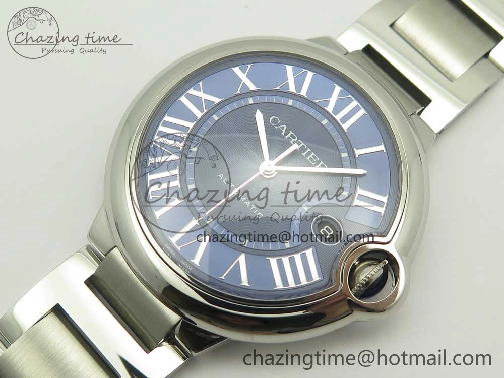 Ballon Bleu 42mm SS V6F 1:1 Best Edition Blue Textured Dial on SS Bracelet A2824 V4