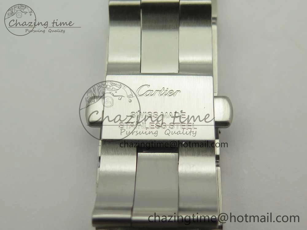 Ballon Bleu 42mm SS V6F 1:1 Best Edition Blue Textured Dial on SS Bracelet A2824 V4