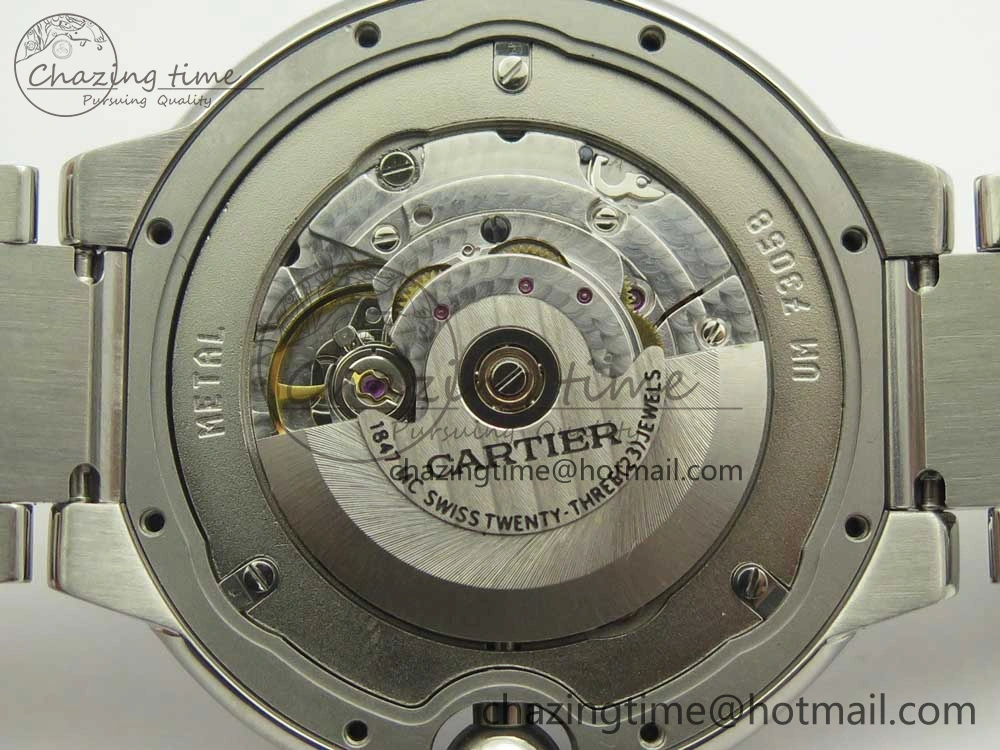 Ballon Bleu 42mm SS V6F 1:1 Best Edition Blue Textured Dial on SS Bracelet A2824 V4