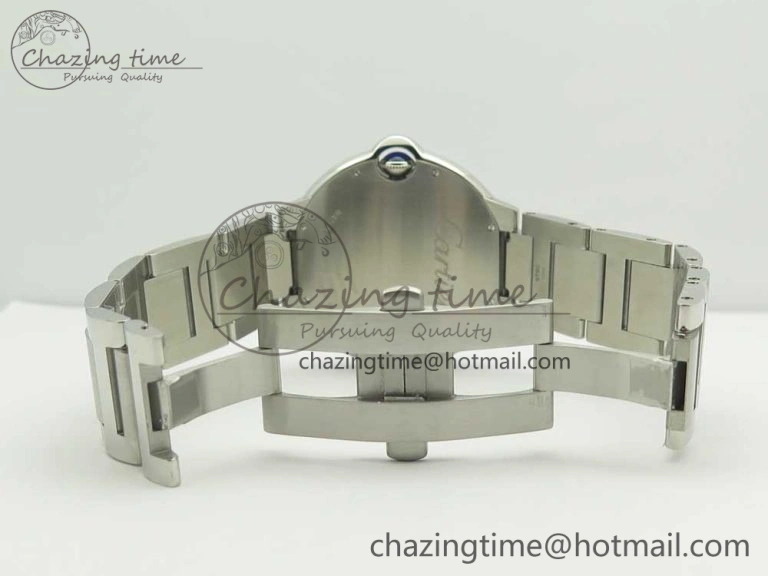Ballon Bleu 42mm SS V6F 1:1 Best Edition Blue Textured Dial on SS Bracelet A2824 V4