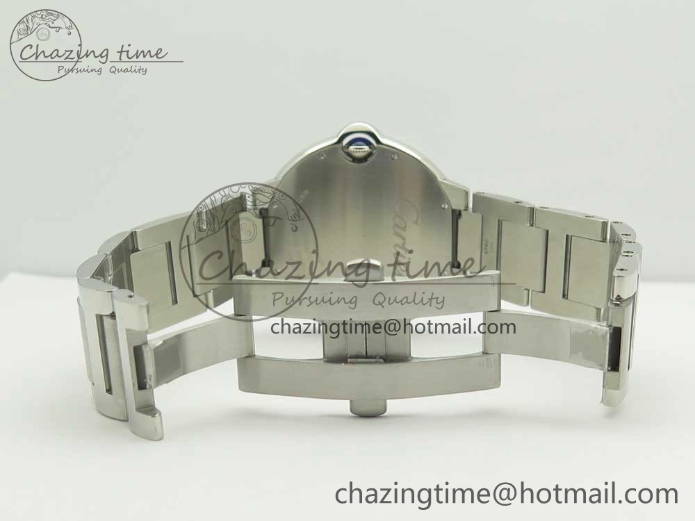 Ballon Bleu 42mm SS V6F 1:1 Best Edition Blue Textured Dial on SS Bracelet A2824 V4