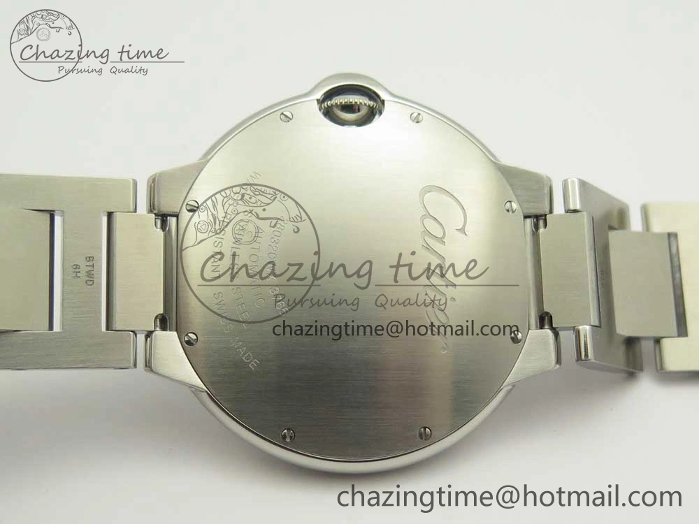 Ballon Bleu 42mm SS V6F 1:1 Best Edition Blue Textured Dial on SS Bracelet A2824 V4