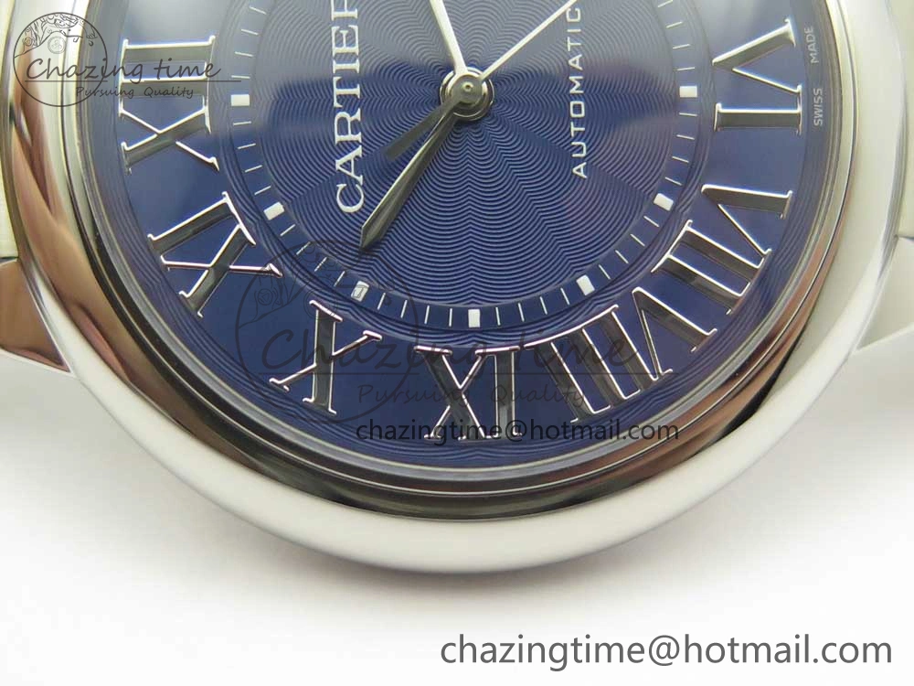 Ballon Bleu 42mm SS V6F 1:1 Best Edition Blue Textured Dial on SS Bracelet A2824 V4