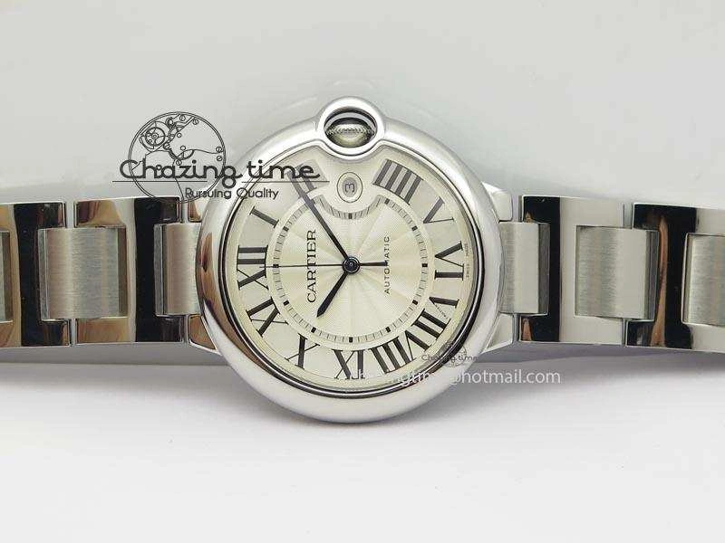 Ballon Bleu 42mm SS V6F 1:1 Best Edition White Dial On SS Bracelet A2892