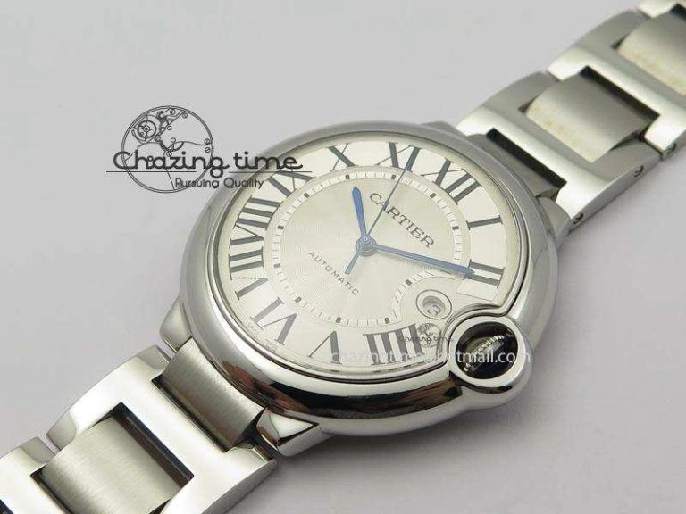 Ballon Bleu 42mm SS V6F 1:1 Best Edition White Dial On SS Bracelet A2892