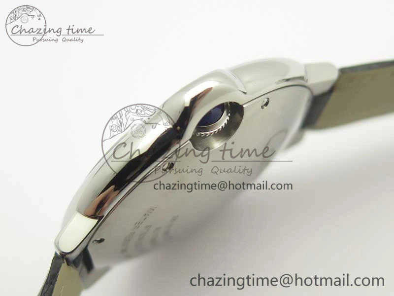 Ballon Bleu 42mm SS V6F 1:1 Best Edition White Textured Dial on Black Croc Strap A1847 MC V5