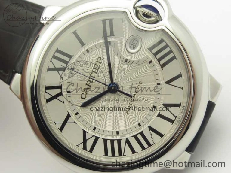 Ballon Bleu 42mm SS V6F 1:1 Best Edition White Textured Dial on Black Croc Strap A1847 MC V5