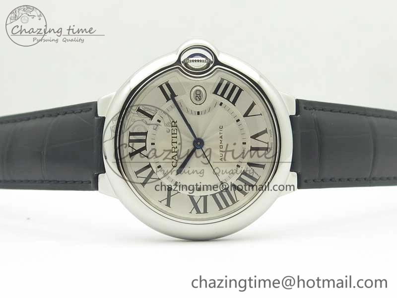 Ballon Bleu 42mm SS V6F 1:1 Best Edition White Textured Dial on Black Croc Strap A1847 MC V5
