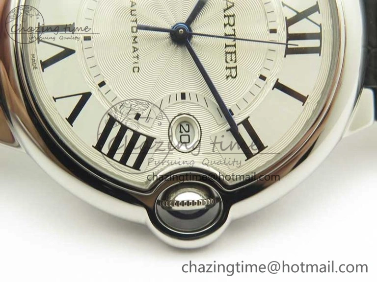 Ballon Bleu 42mm SS V6F 1:1 Best Edition White Textured Dial on Black Croc Strap A1847 MC V5